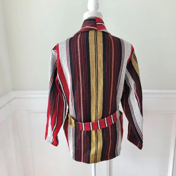 Merci Italia Striped Cotton Jacket Sweater 42 - Picture 3 of 6